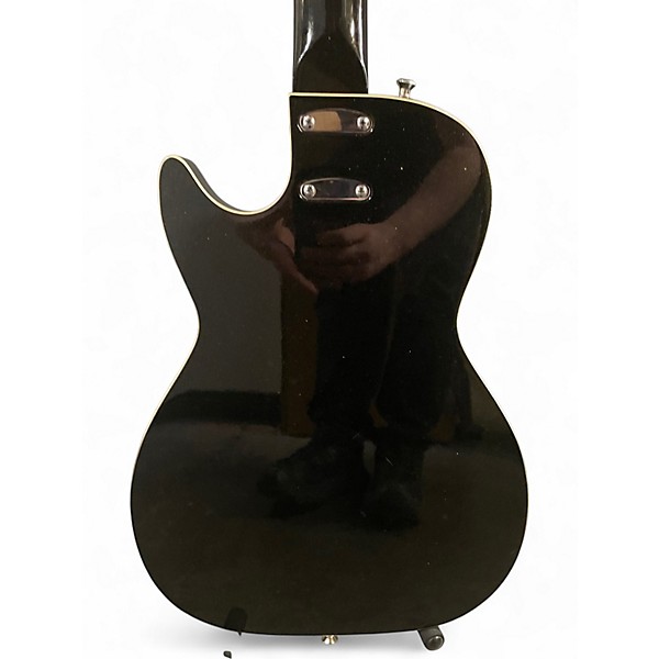 Used Silvertone Jupiter Reissue Black Sparkle Solid Body Electric Guitar