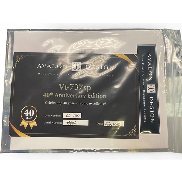 Used Avalon Avalon VT-737sp Gold 40th Anniversary Limited Edition Microphone Preamp