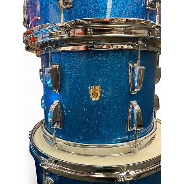 Used Ludwig 4 Piece 60s Keystone Blue Sparkle Drum Kit