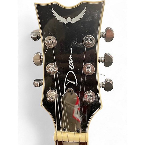 Used Dean Single Cut Hollowbody w/ Piezo Black Hollow Body Electric Guitar