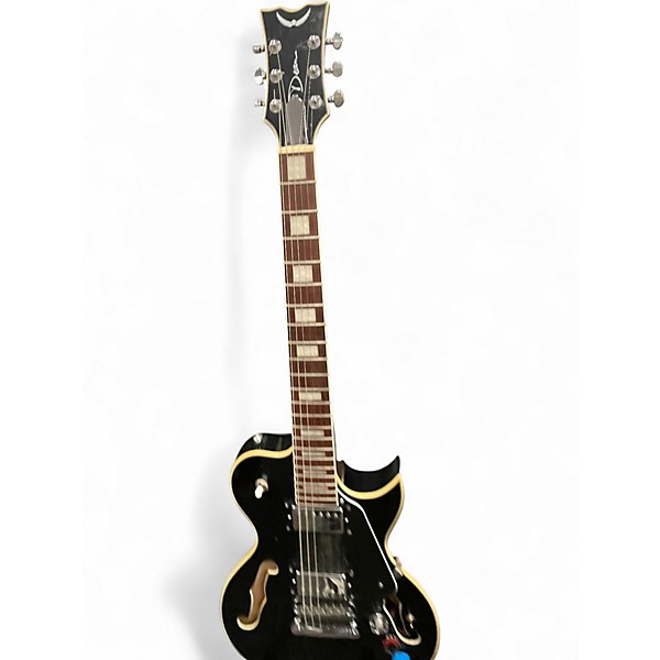 Used Dean Single Cut Hollowbody w/ Piezo Black Hollow Body Electric Guitar