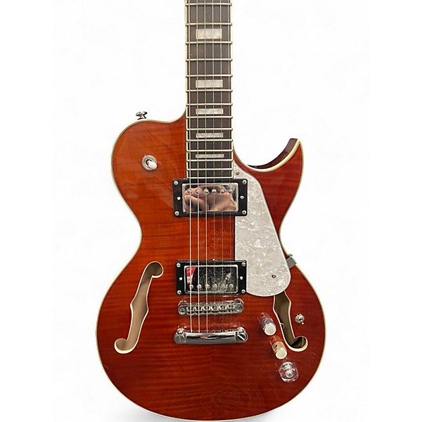 Used Dean Single Cut Hollowbody w/Piezo Trans Orange Hollow Body Electric Guitar
