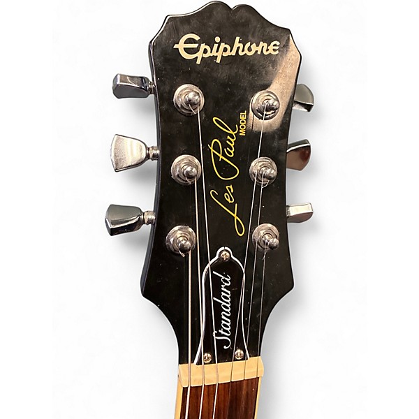 Used 2019 Epiphone Les Paul Standard Plus Trans Blue Solid Body Electric Guitar