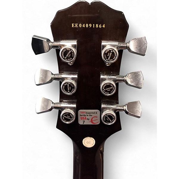 Used 2004 Epiphone Les Paul Classic Pro Trans Ebony Solid Body Electric Guitar