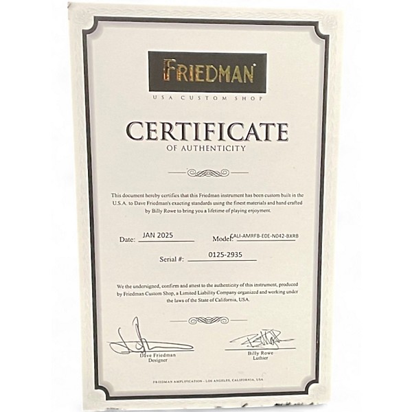 Used Friedman CALI BLACK FLAG AGED BLACK FLAG RELIC Solid Body Electric Guitar