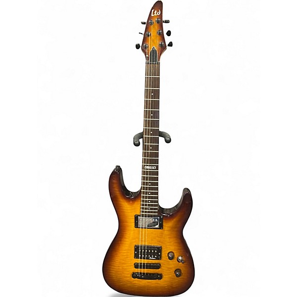 Used ESP LTD H100FM Trans Amber Solid Body Electric Guitar