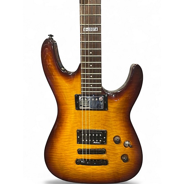 Used ESP LTD H100FM Trans Amber Solid Body Electric Guitar