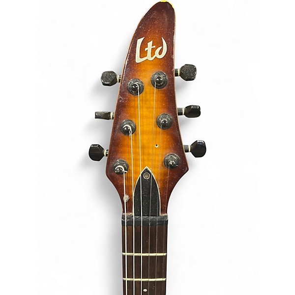 Used ESP LTD H100FM Trans Amber Solid Body Electric Guitar