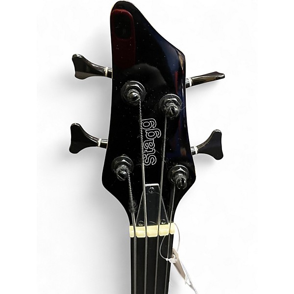 Used Stagg Fretless Bass Black Electric Bass Guitar