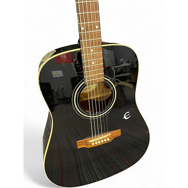Used 2002 Epiphone PR100EB Black Acoustic Guitar
