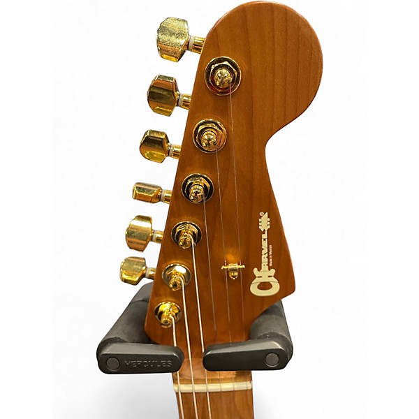 Used Charvel Pro-Mod DK24 HH 2PT CM Poplar Burl Transparent Black Burst Solid Body Electric Guitar