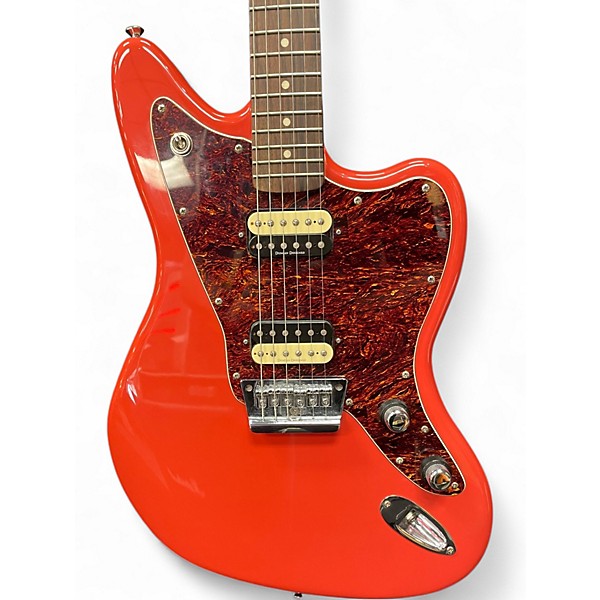 Used Squier Vintage Modified Jaguar Fiesta Red Solid Body Electric Guitar