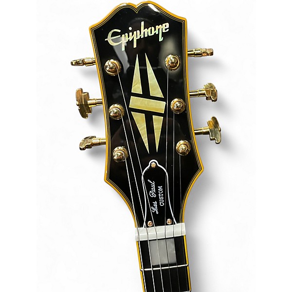 Used 2025 Epiphone Joe Bonamassa Les Paul Custom Black and Gold Solid Body Electric Guitar