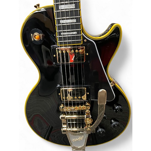 Used 2025 Epiphone Joe Bonamassa Les Paul Custom Black and Gold Solid Body Electric Guitar