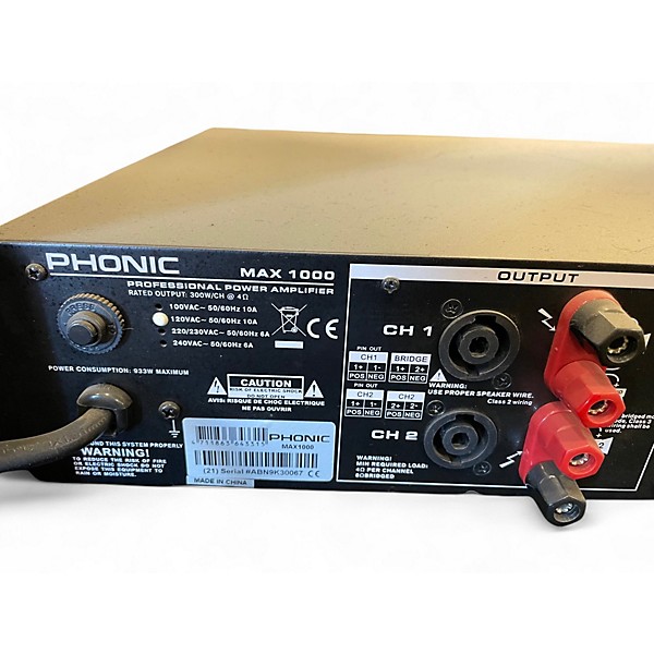 Used Phonic MAX 1000 Power Amp