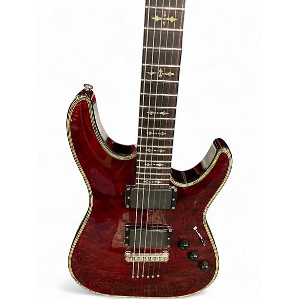 Used Schecter Guitar Research Hellraiser C1 Crimson Red Trans Solid Body Electric Guitar