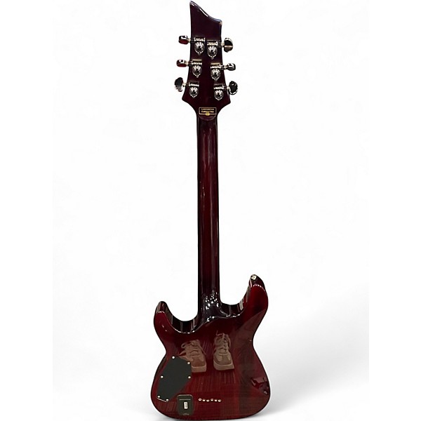 Used Schecter Guitar Research Hellraiser C1 Crimson Red Trans Solid Body Electric Guitar