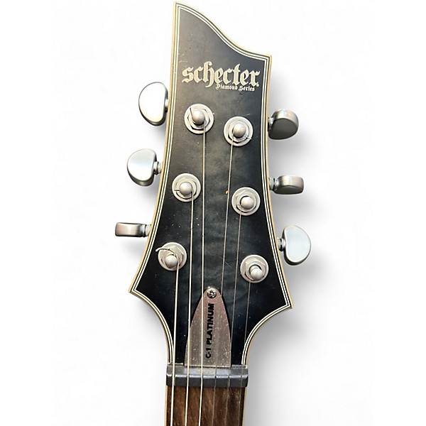 Used Schecter Guitar Research C1 Platinum Trans Black Solid Body Electric Guitar