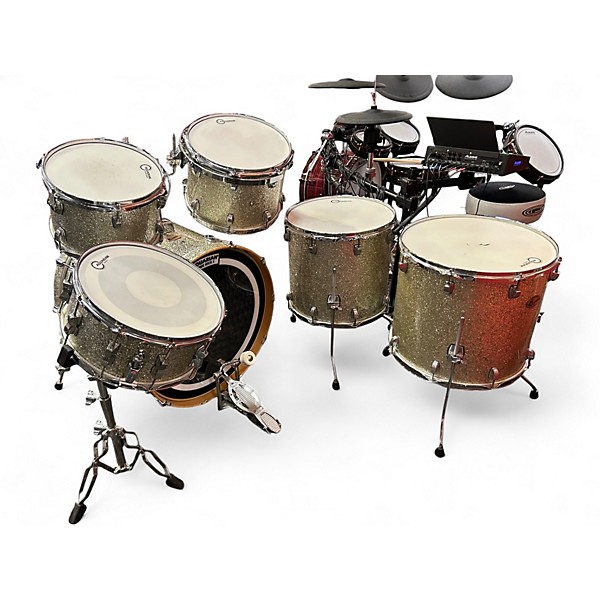 Used Ludwig 6 Piece Centennial Silver Sparkle Drum Kit