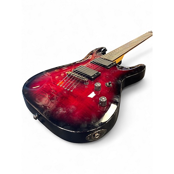 Used Schecter Guitar Research Gryphon Diamond Series Crimson Red Trans Solid Body Electric Guitar