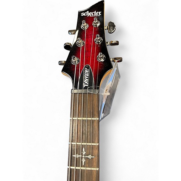 Used Schecter Guitar Research Gryphon Diamond Series Crimson Red Trans Solid Body Electric Guitar