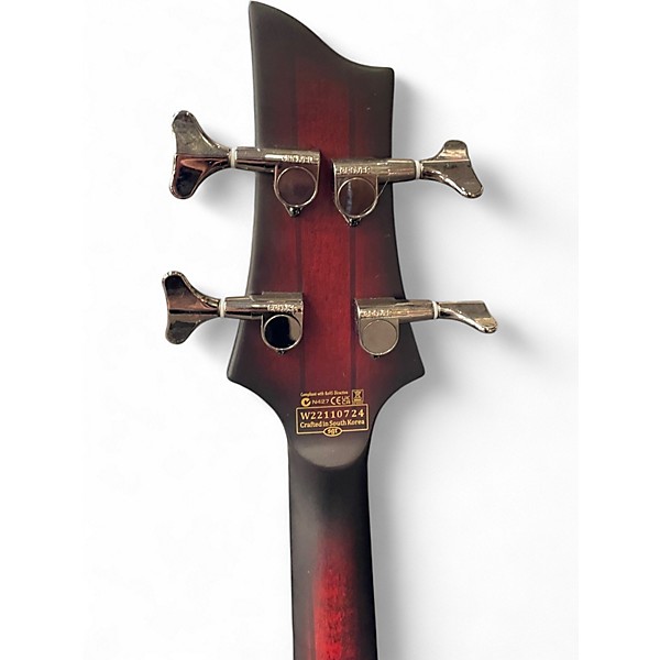 Used Schecter Guitar Research Hellraiser Extreme 4 String Crimson Red Burst Electric Bass Guitar