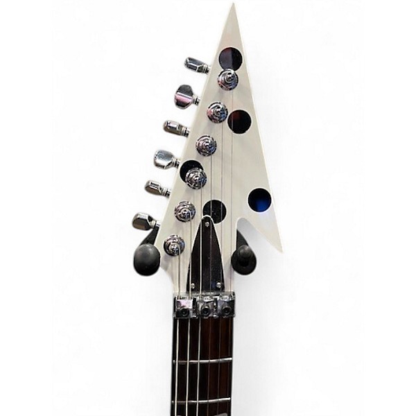Used Firefly V Body White With Black Polka Dots Solid Body Electric Guitar