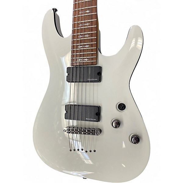 Used Schecter Guitar Research Demon 7 String Alpine White Solid Body Electric Guitar