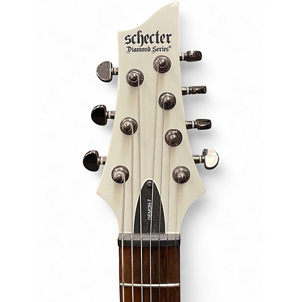 Used Schecter Guitar Research Demon 7 String Alpine White Solid Body Electric Guitar