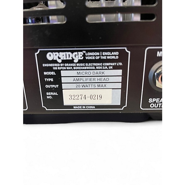 Used Orange Amplifiers Micro Dark 20W Tube Guitar Amp Head