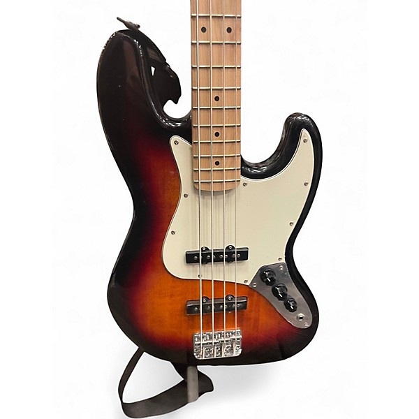 Used Squier Affinity Jazz Bass 3 Tone Sunburst Electric Bass Guitar
