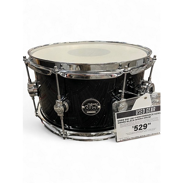 Used DW 13X7 Performance Series Snare Black Mirra Drum