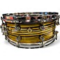 Used Pearl 14X5 Masterworks Carbon Fiber Over Maple Snare Gold Swirl on Black Carbon Drum