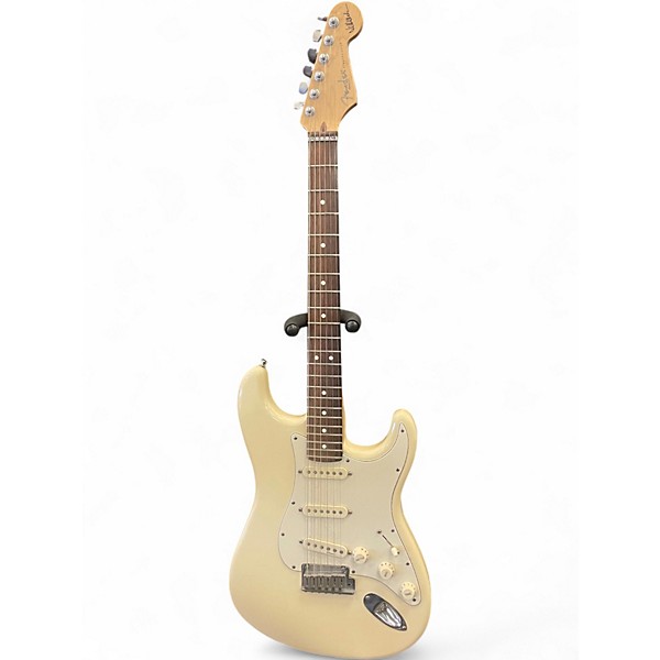 Used Fender Artist Series Jeff Beck Stratocaster Olympic White Solid Body Electric Guitar