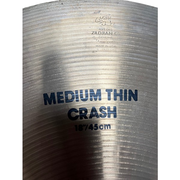 Used Zildjian 18in Avedis Meduim Thin Crash Cymbal