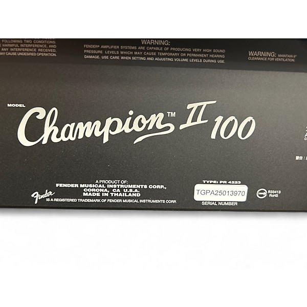 Used Fender Champion II 100 Guitar Combo Amp
