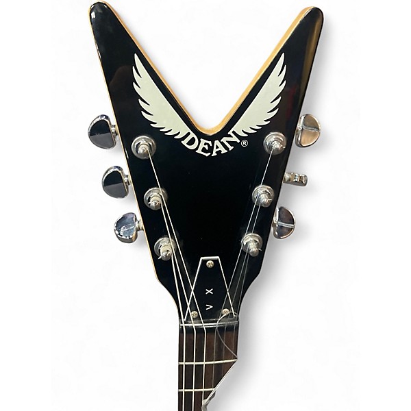 Used Dean V Stealth Black Solid Body Electric Guitar