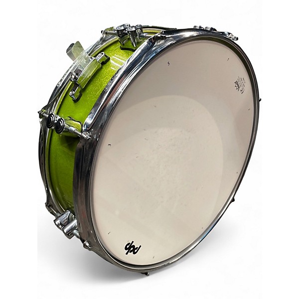 Used PDP by DW 14X5 New Yorker Snare Lime Green Sparkle Drum