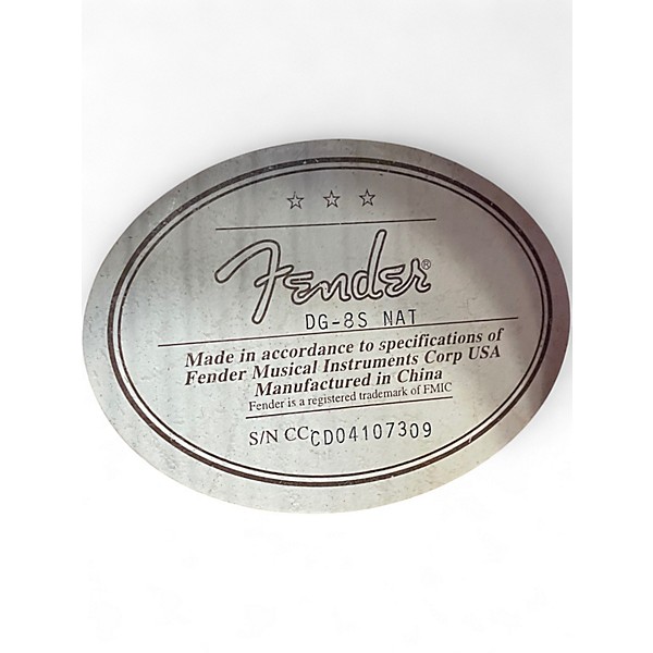 Used Fender DG8S Natural Acoustic Guitar