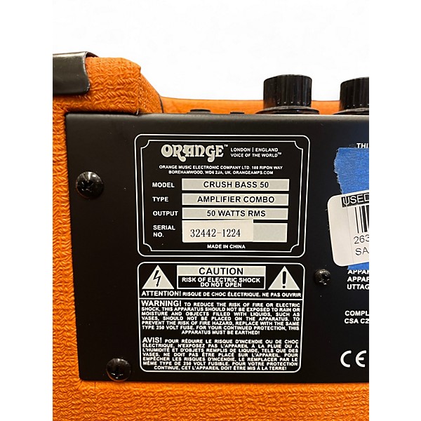 Used Orange Amplifiers CRUSH BASS 50 50W Bass Combo Amp