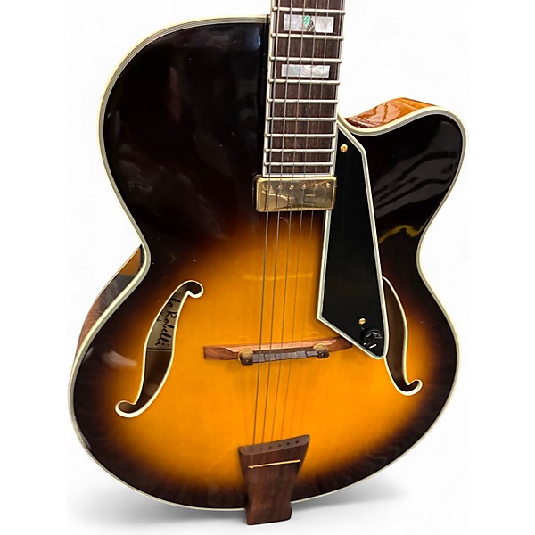 Used Carlo Robelli D-120 AS Manhattan 3 Tone Sunburst Hollow Body Electric Guitar