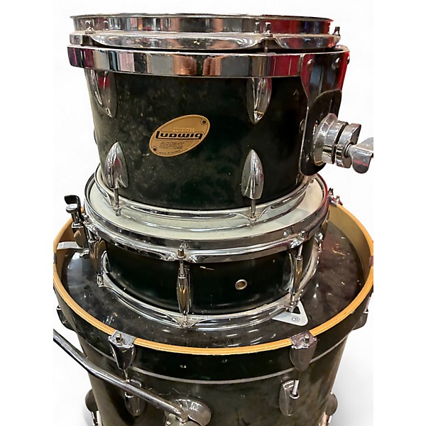 Used Ludwig 5 Piece Accent CS Green Drum Kit