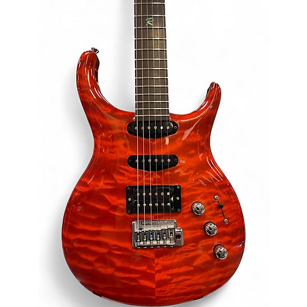 Used Michael Rowan Journeyman Quilted Maple Orange Solid Body Electric Guitar