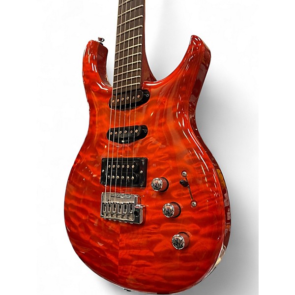 Used Michael Rowan Journeyman Quilted Maple Orange Solid Body Electric Guitar