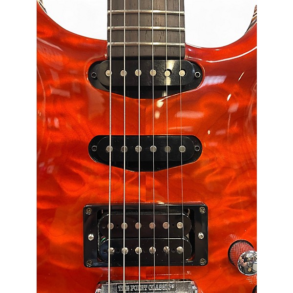 Used Michael Rowan Journeyman Quilted Maple Orange Solid Body Electric Guitar