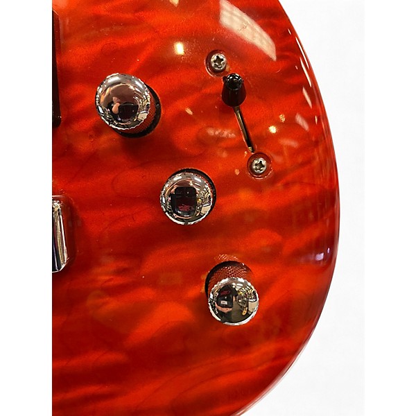 Used Michael Rowan Journeyman Quilted Maple Orange Solid Body Electric Guitar