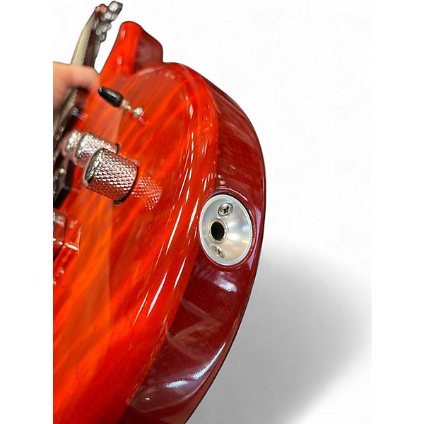 Used Michael Rowan Journeyman Quilted Maple Orange Solid Body Electric Guitar