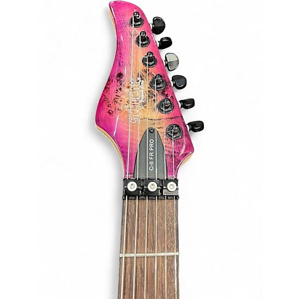 Used Schecter Guitar Research C-6 FR PRO AURORA BURST Solid Body Electric Guitar