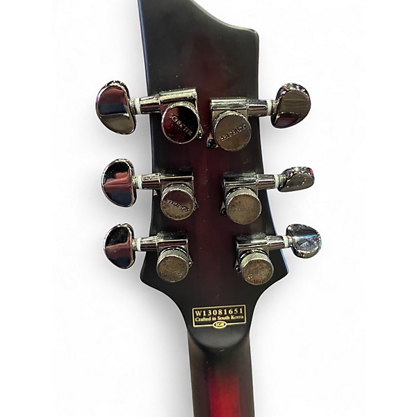 Used Schecter Guitar Research Hellraiser C1 Extreme Crimson Red Burst Solid Body Electric Guitar