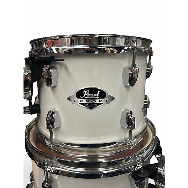 Used Pearl 5 Piece Export WHITE Drum Kit